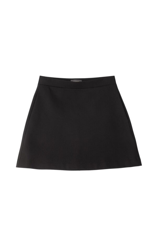 A black skirt is shown with no pattern.